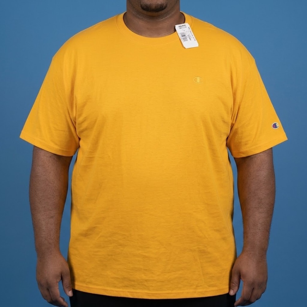 Champion T0223 Classic Jersey Tee‎ Shirt Adult Mens 2XL Gold Cotton NWT